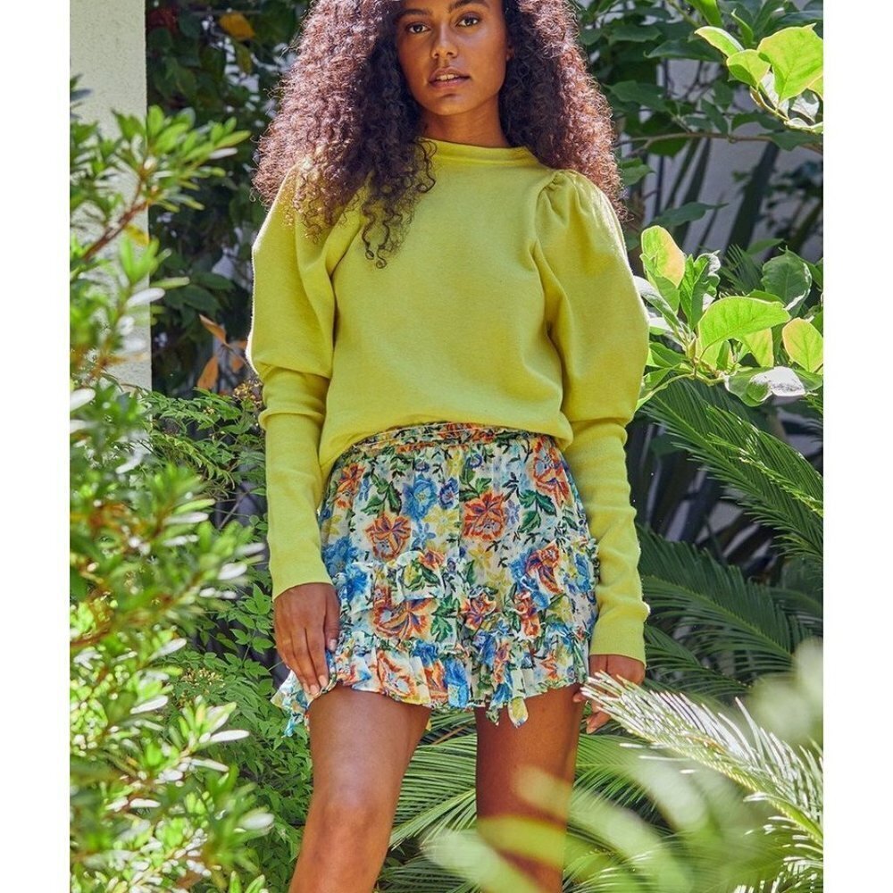MISA Los Angeles Oasis Floral Smocked Skirt Medium - Picture 2 of 7